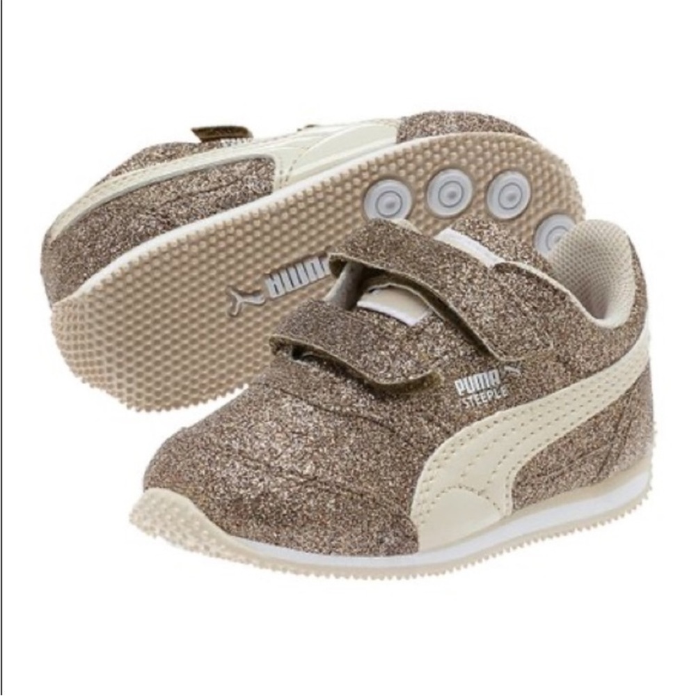 Puma Steeple Glitz Glam Toddler Sneakers in Gold